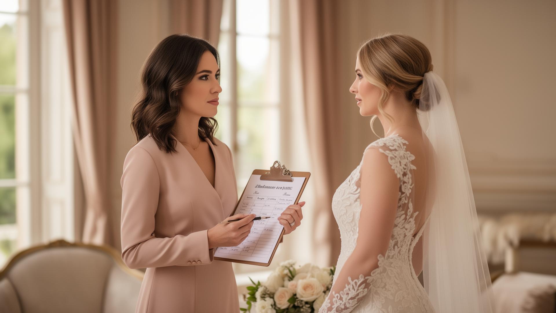 Wedding coordinator guiding ceremony details