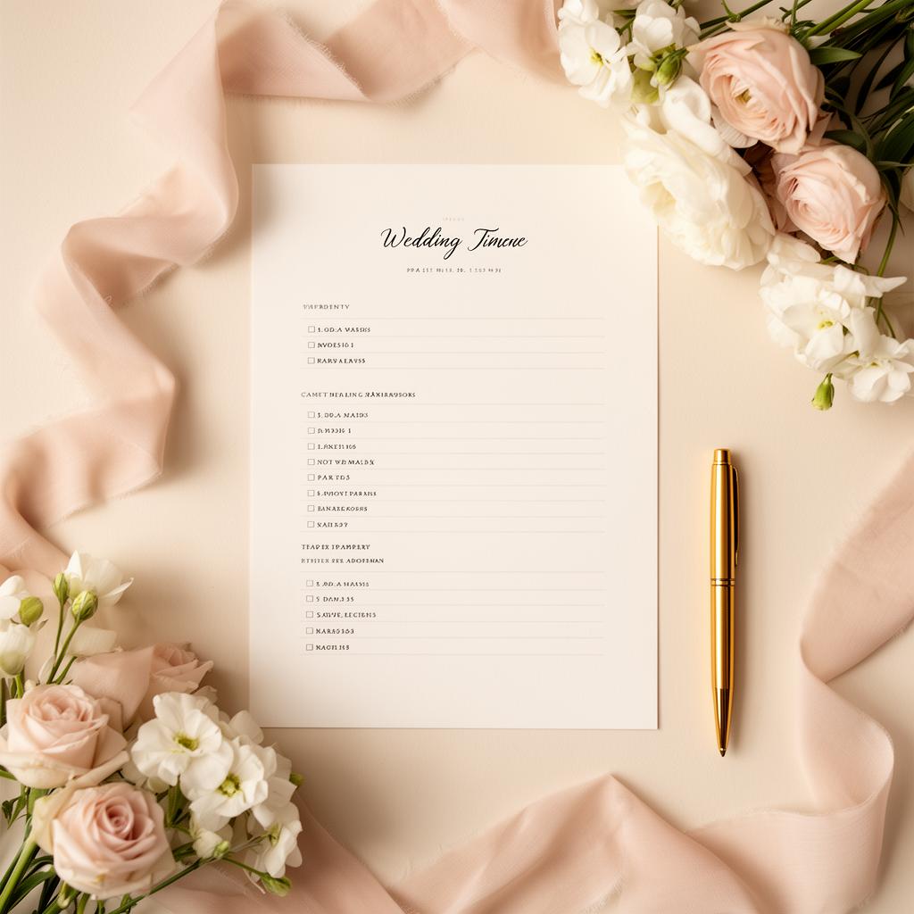 Wedding planning session with timeline and details